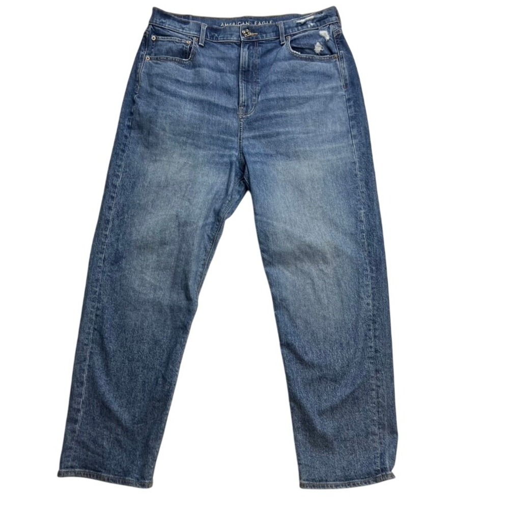 American Eagle Outfitters Women's 14 High Rise 90s Boyfriend Jeans‎ Distressed